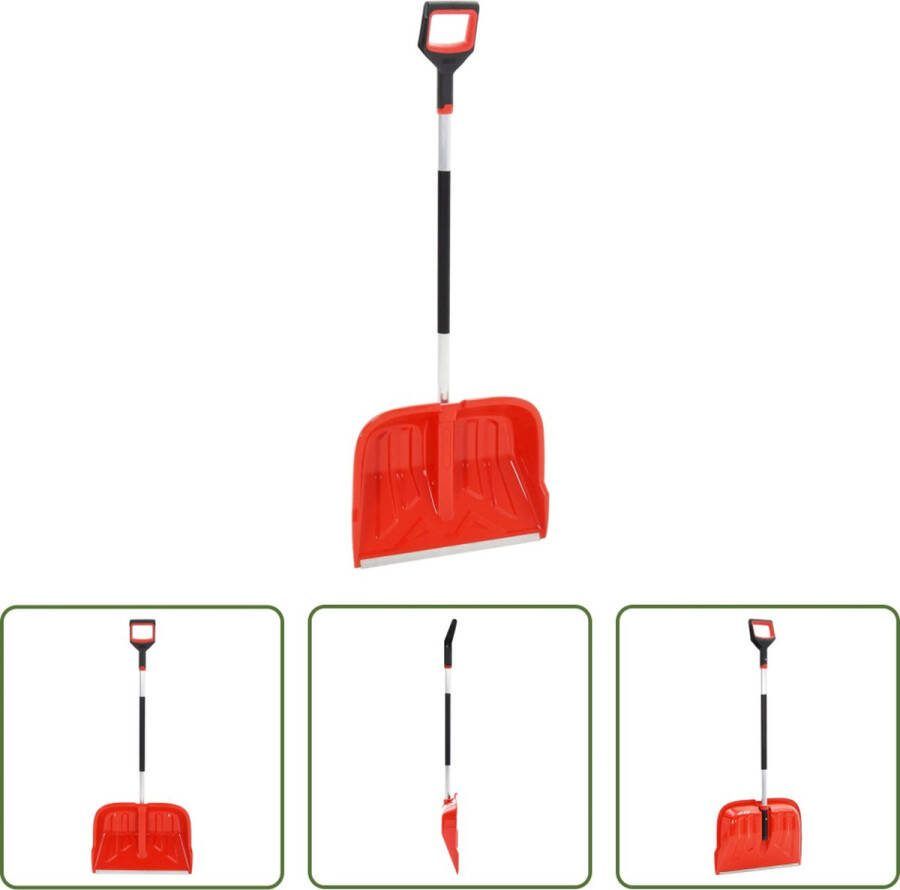 The Living Store Sneeuwschuiver Aluminium 136cm Rood PP en aluminium 54.5x9x38.5 cm