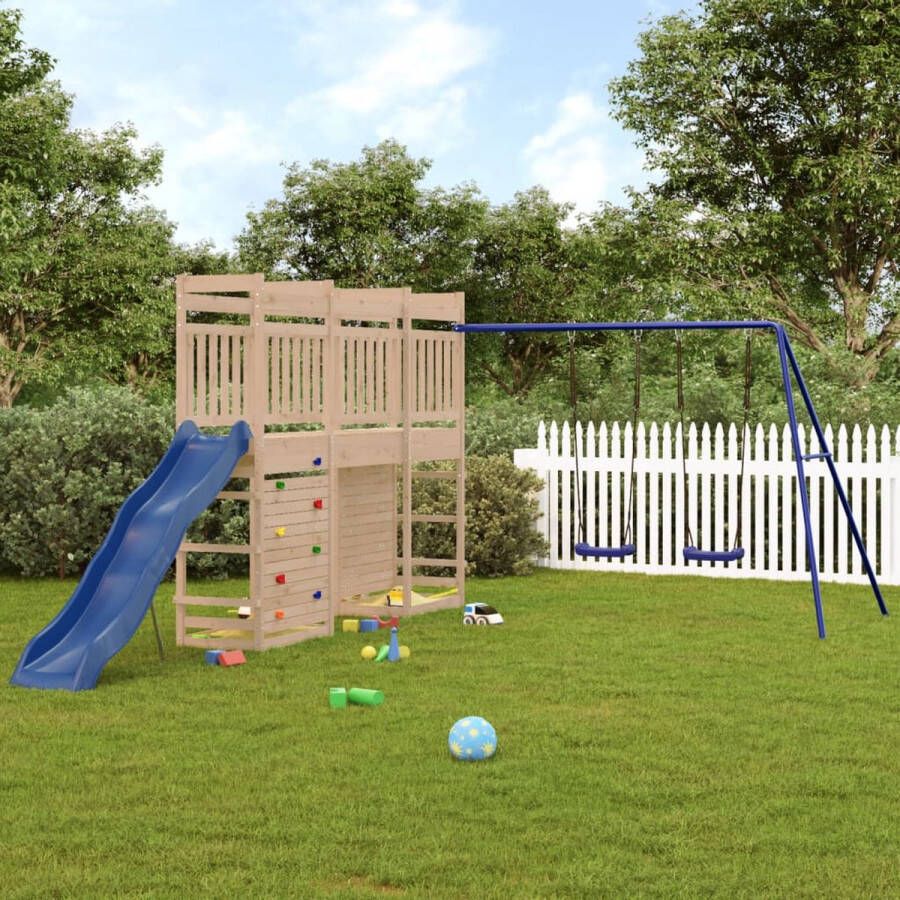 VidaXL The Living Store Speeltorens met brug Massief Grenenhout 316 x 534 x 207 cm Multifunctionele centra