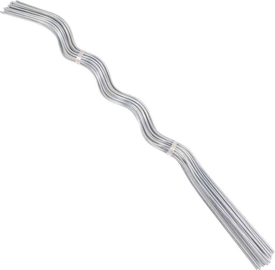 The Living Store Spiraal Plantenstokken 110 cm Gegalvaniseerd Staal Set van 5