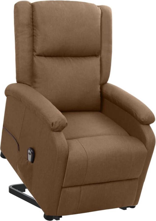 The Living Store Sta-op-stoel Relaxfauteuil Elektronisch verstelbaar Bruin 70 x 89 x 103.5 cm 100% polyester en metaal