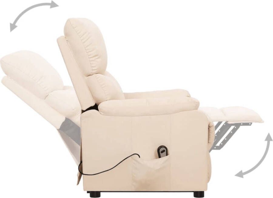 The Living Store Sta-op-stoel Relaxfauteuil Elektronisch Verstelbaar Crème 67 x 88.5 x 106.5 cm Geschikt voor ouderen en mensen met rugklachten