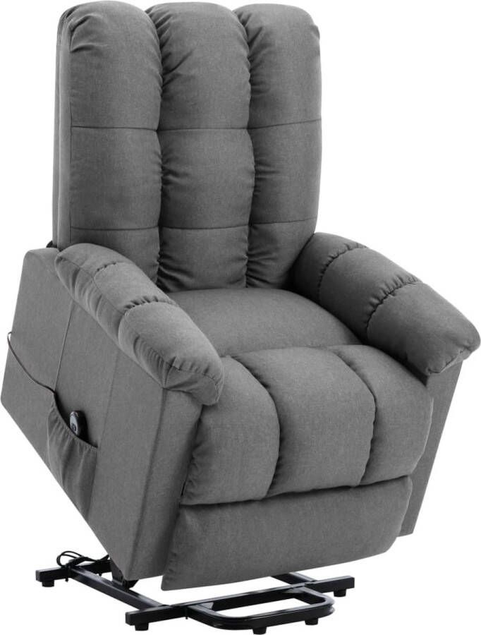The Living Store Sta-op-stoel Relaxfauteuil Lichtgrijs 77 x 92 x 103 cm Verstelbaar