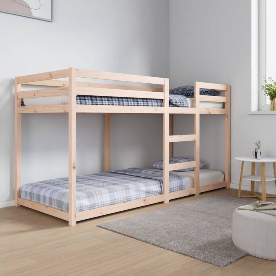 The Living Store Stapelbed massief grenenhout 80x200 cm Stapelbed Stapelbedden Bed Bedframe Stapelbedframe Bed Frame Bedden Bedframes Stapelbedframes Bed Frames