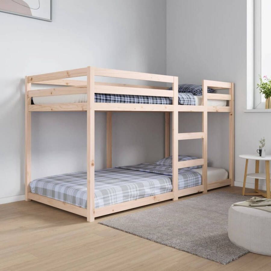 The Living Store Stapelbed massief grenenhout 90x190 cm Stapelbed Stapelbedden Bed Bedframe Stapelbedframe Bed Frame Bedden Bedframes Stapelbedframes Bed Frames