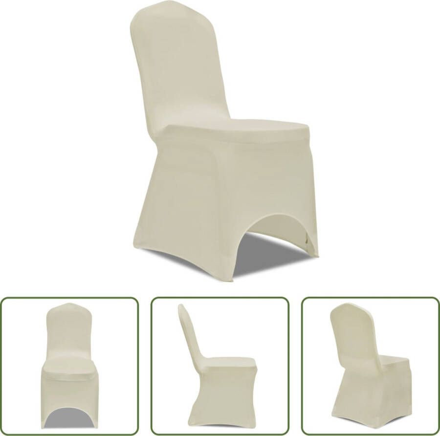 The Living Store Stoelhoes Set crème 50 stuks polyester elasthaan