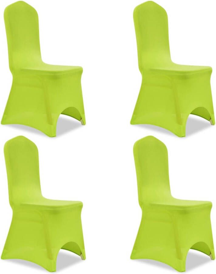 The Living Store Stoelhoes Stretchstof 100 cm hoogte 10% spandex Set van 4 Kleur- appeltjesgroen Geschikt voor stoelen Stofgewicht- 160 g m² Wasbaar op 40 °C Herbruikbaar Materiaal- Polyester- 90% Elasthaan- 10%