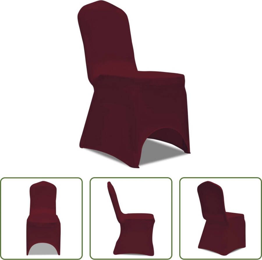 The Living Store Stoelhoezenset Bordeaux 100 stuks voor stoelen tot 100 cm hoog elastische stof