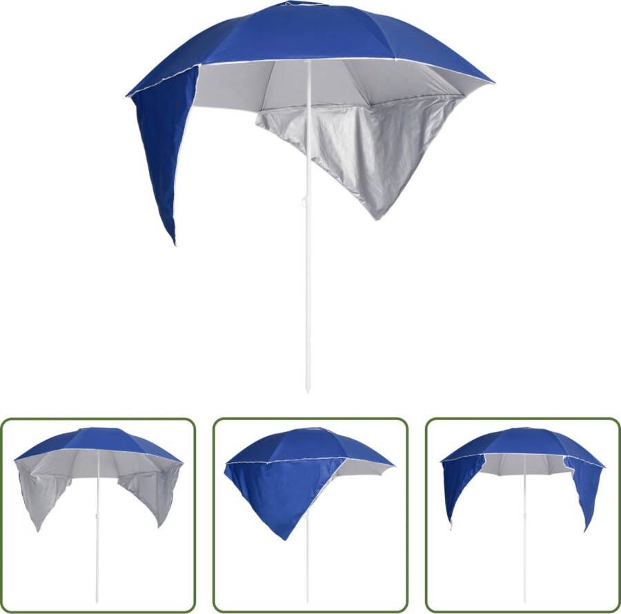 The Living Store Strandparasol Blauw 190x202 218 cm Uv-bescherming Waterbestendig