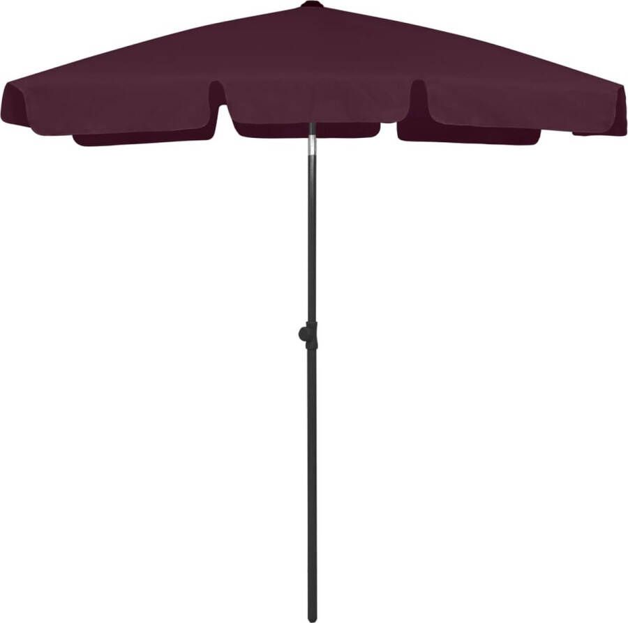 The Living Store Strandparasol bordeauxrood polyester 232 cm UV-beschermend