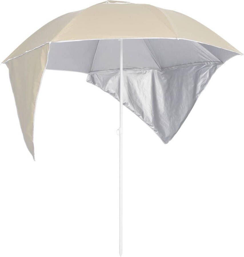 The Living Store Strandparasol Strandaccessoires Afmetingen- 190 x 202 218 cm Zonwerende coating Inclusief 2 zijwanden Stalen frame Kleur- zand