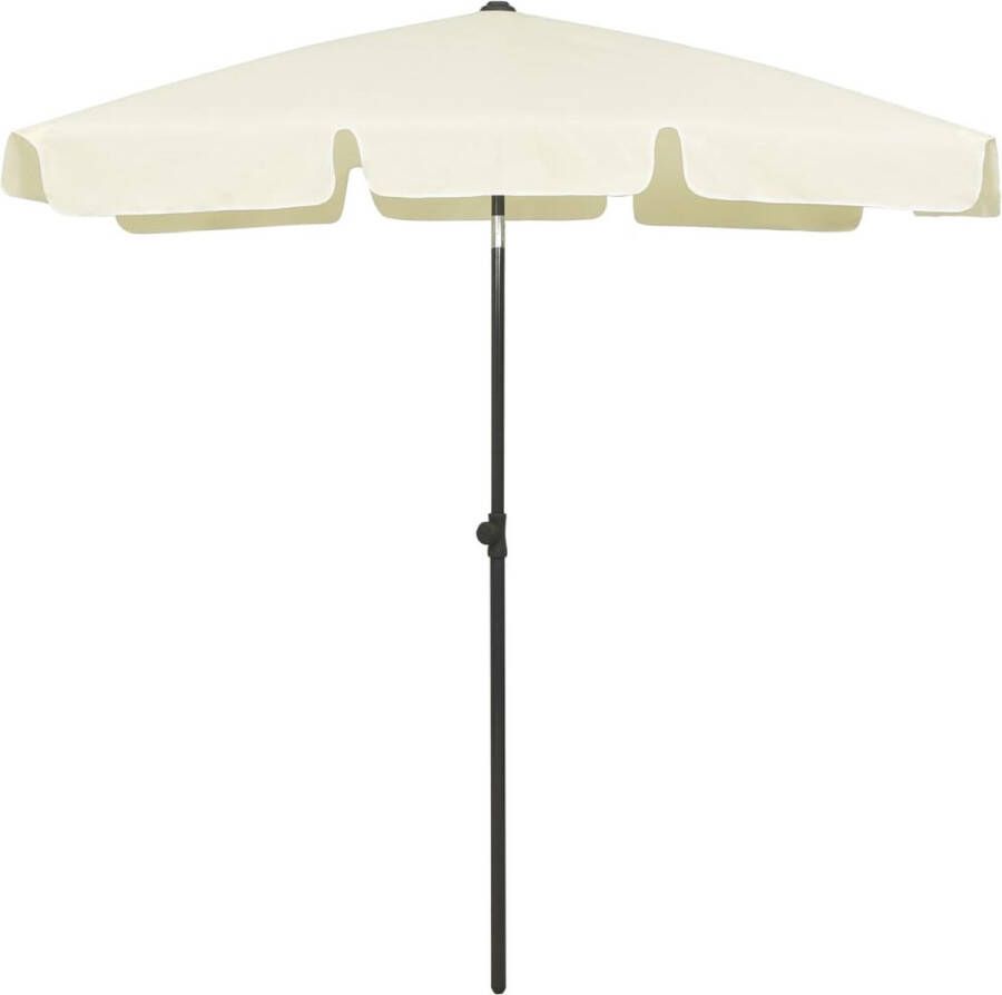 The Living Store Strandparasol UV-beschermend polyester Stevige baleinen Montage vereist Zandgeel 232 cm hoog 180 x 120 cm Weer- en uv-bestendig