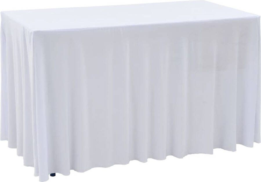 The Living Store Stretch Tafelhoes Statafel 120x60.5x74cm Wit 2 stuks