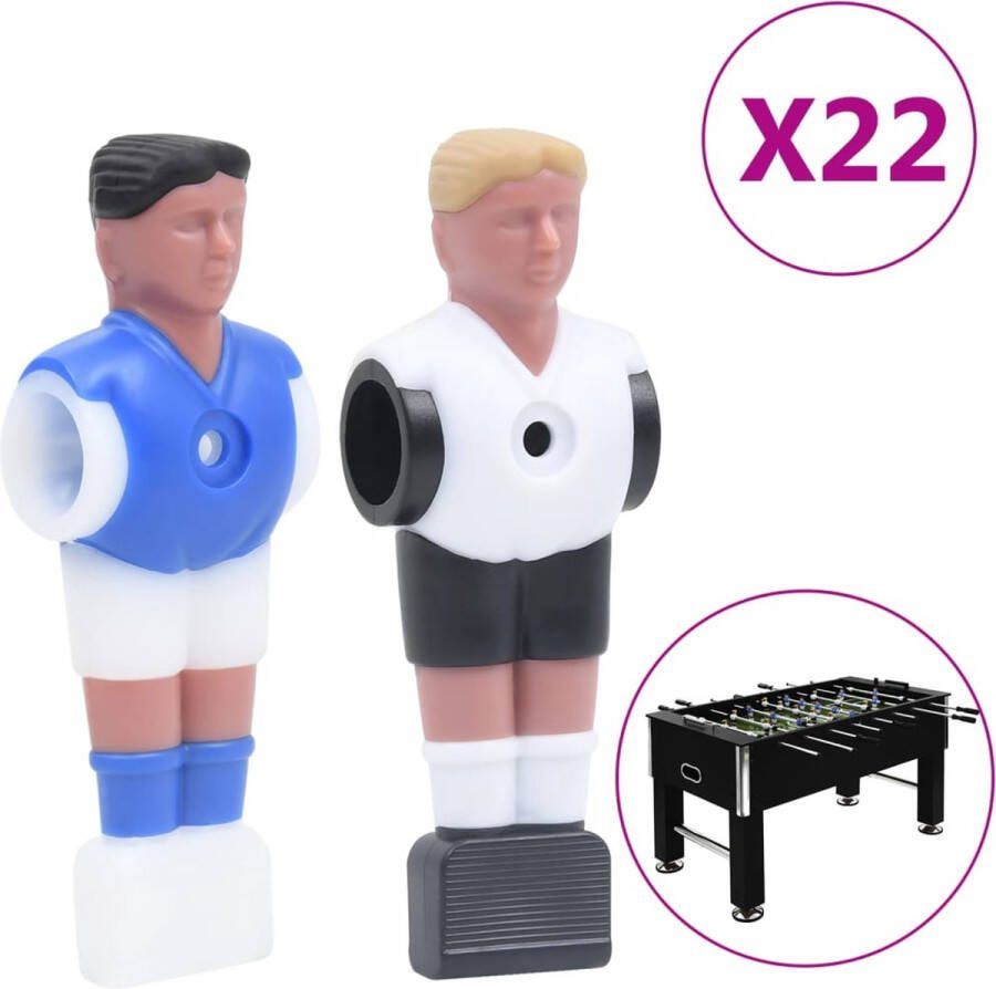 VidaXL The Living Store Tafelvoetbal Poppen Geschikt voor 15.9 mm Staven Kleur- Wit en Blauw