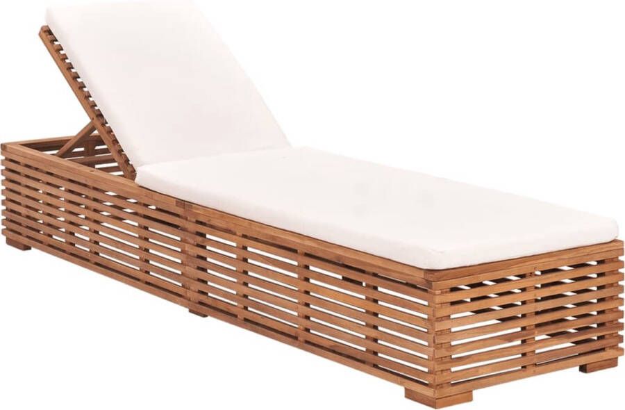 The Living Store Teakhout Tuinbed 200 x 60 x 35 cm Verstelbare Rugleuning