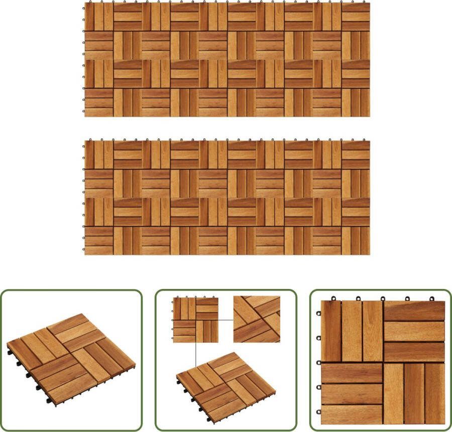 The Living Store Terrastegels Acacia Hardhout 30 x 30 cm Anti-slip 20 stuks