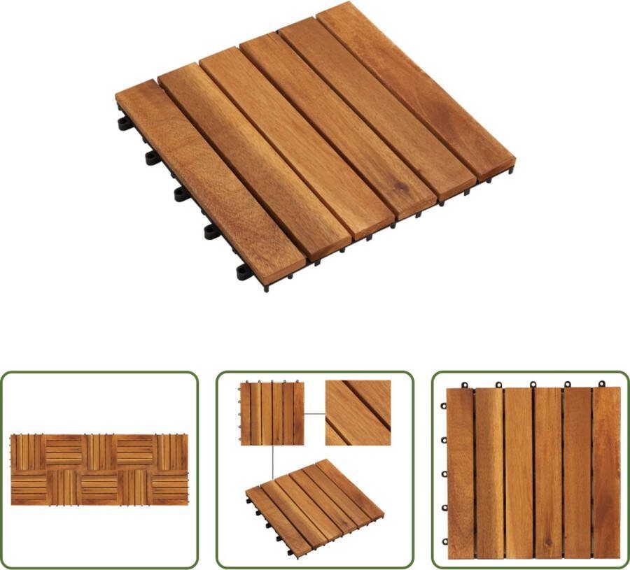 The Living Store Terrastegels Acacia Hardhout 30 x 30 cm Anti-slip