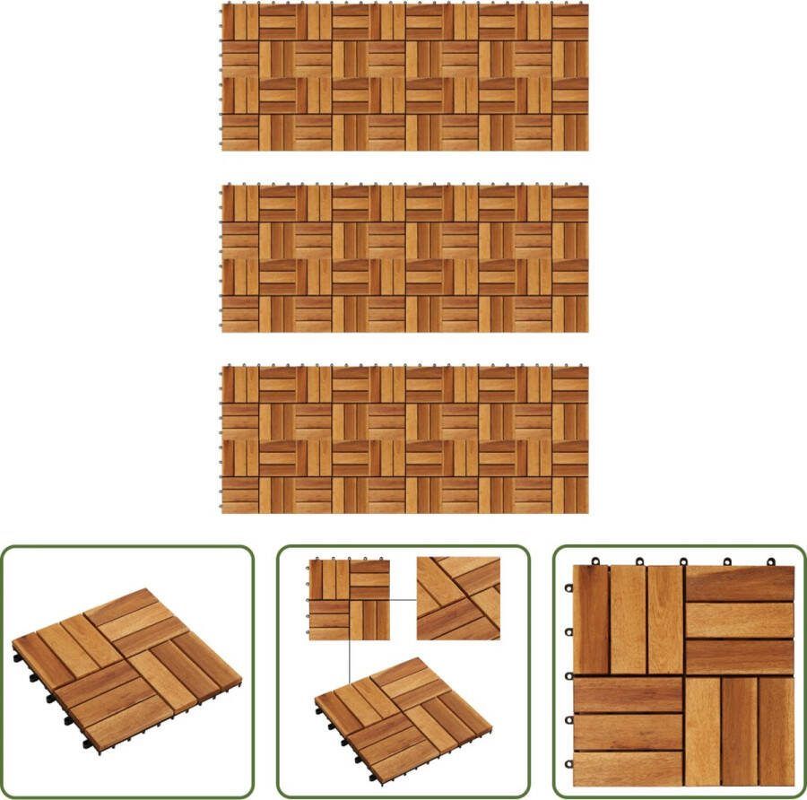 The Living Store Terrastegels Acacia Hardhout 30x30 cm Anti-slip 30 Stuks