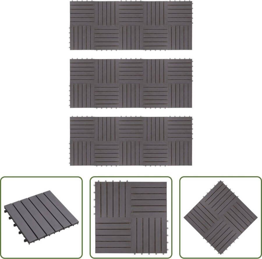 The Living Store Terrastegels Acacia Hardhout 30x30 cm Anti-slip