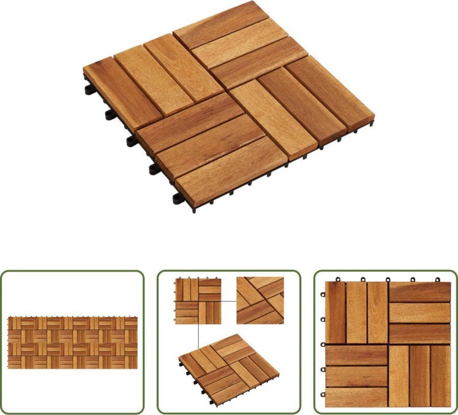 The Living Store Terrastegels Acaciahout 30x30 cm Anti-slip Set van 1