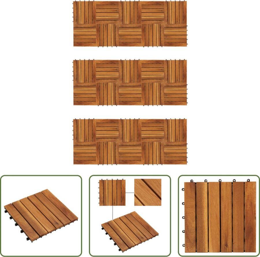 The Living Store Terrastegels Hout 30x30 cm Acacia Hardhout Anti-slip