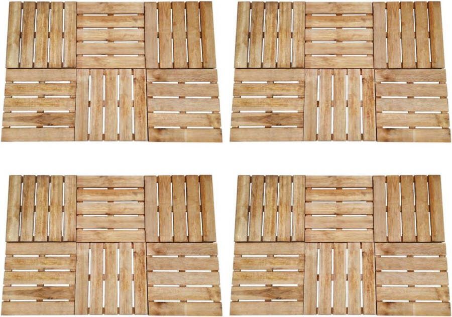 The Living Store Terrastegels Hout Bruin geïmpregneerd 50x50x3.2 cm (24 stuks)