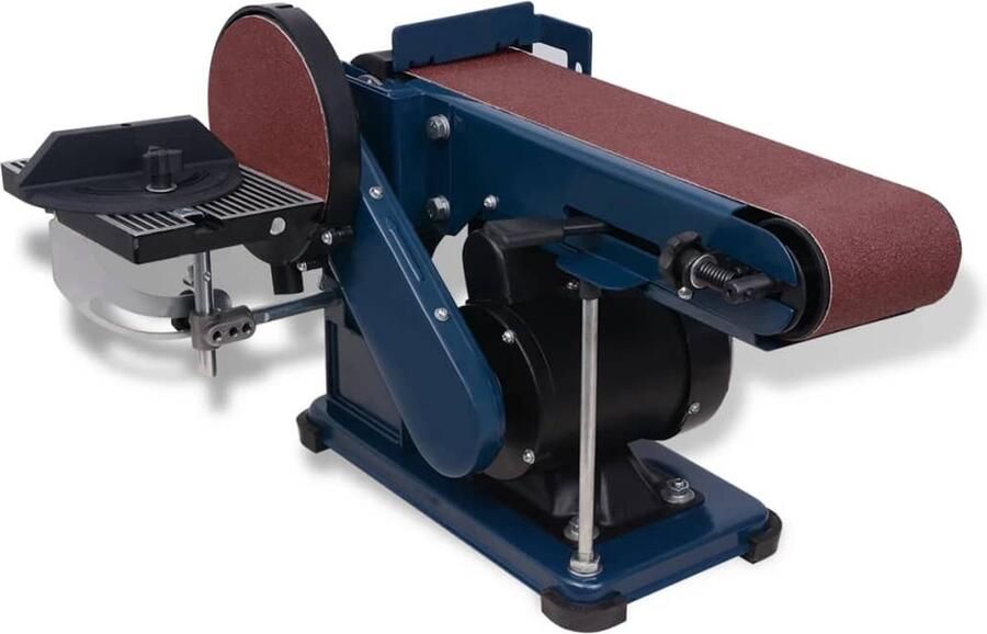 The Living Store Bandschuurmachine Hoge kwaliteit Universeel gereedschap Schuurband 915x100mm Schuurschijf 6 inch Lage vibratie Stofafzuiging 375W 230V