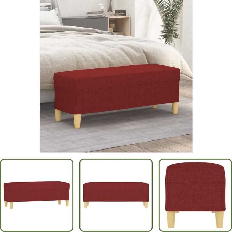 The Living Store Bank Peony Zitbank 100x35x41 cm Wijnrood