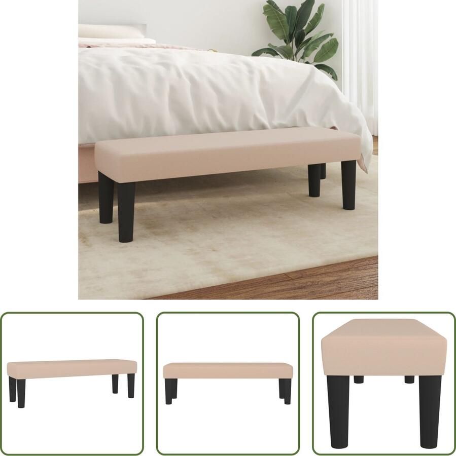 The Living Store Bankje Cappuccino Kunstleer 100 x 30 x 30 cm Multifunctioneel en Comfortabel
