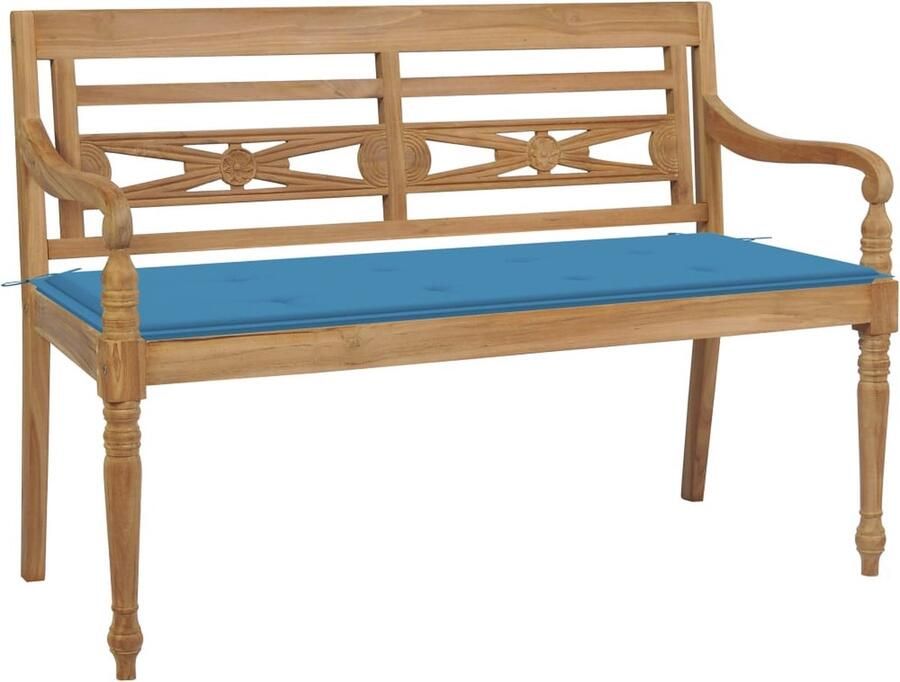 The Living Store Batavia Bank Teakhouten 120x51.5x84 cm Rustieke Charme