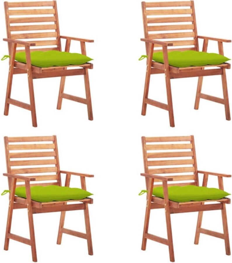 The Living Store Eetkamerstoel Acaciahout 56x62x92 cm Houten Stoelenset