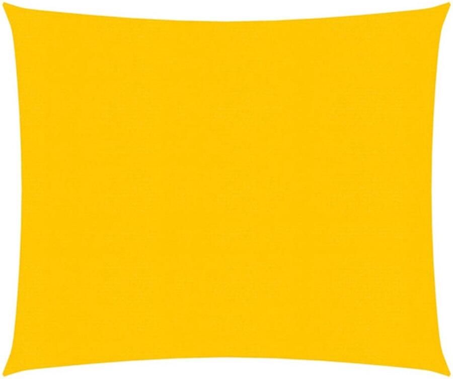 The Living Store HDPE Schaduwdoek 2.5 x 2.5 m Geel UV-bestendig