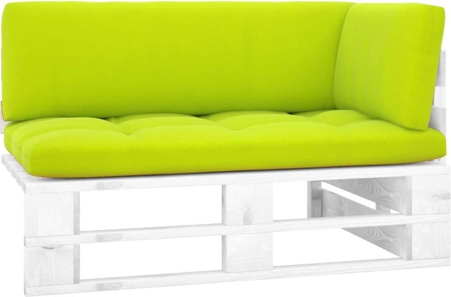 The Living Store Hoekbank Pallet 110x65x55 cm Hout Grenenhout Inclusief kussens Geschikt voor binnen en buiten