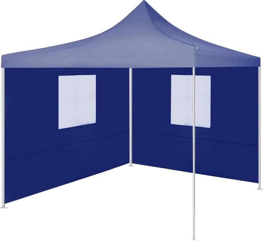 The Living Store Paviljoen Partytent 2 x 2 x 3.15 m Blauw Uv- en waterbestendig Inklapbaar