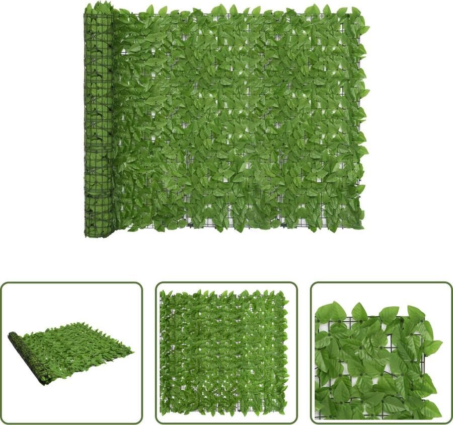 The Living Store Privacy scherm Groene Bladeren Luifel 400 x 150 cm