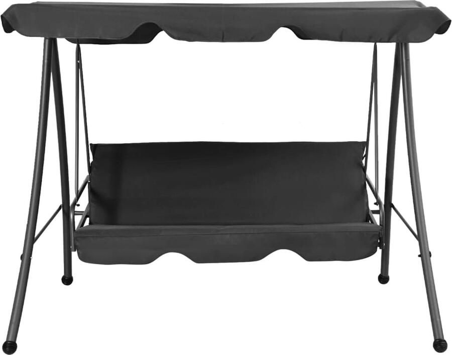 The Living Store Schommelbank met luifel stalen frame 192 x 118 cm antraciet