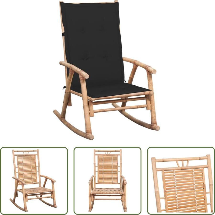 The Living Store Schommelstoel Bamboe 66 x 86 x 105 cm UV- weerbestendig