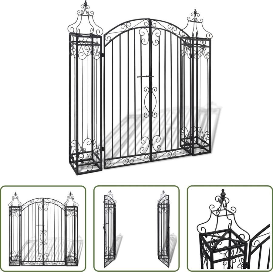 The Living Store Smeedijzeren Tuinpoort 122 x 20.5 x 134 cm Robuust Roestbestendig