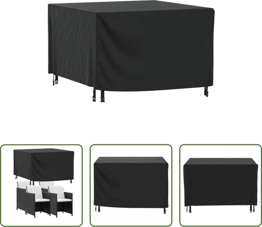 The Living Store Tuinmeubelhoes Waterdicht 420D Oxford Stof 113x113x73cm Zwart