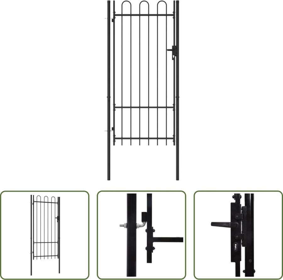 The Living Store Tuinpoort 100 x 250 cm Zwart Gepoedercoat Staal
