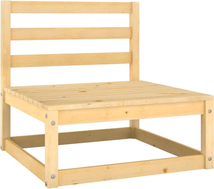 The Living Store Tuinset Grenenhout 5x Middenbank 4x Hoekbank 1x Tafel Voetenbank 70x70x67cm 70x70x30cm