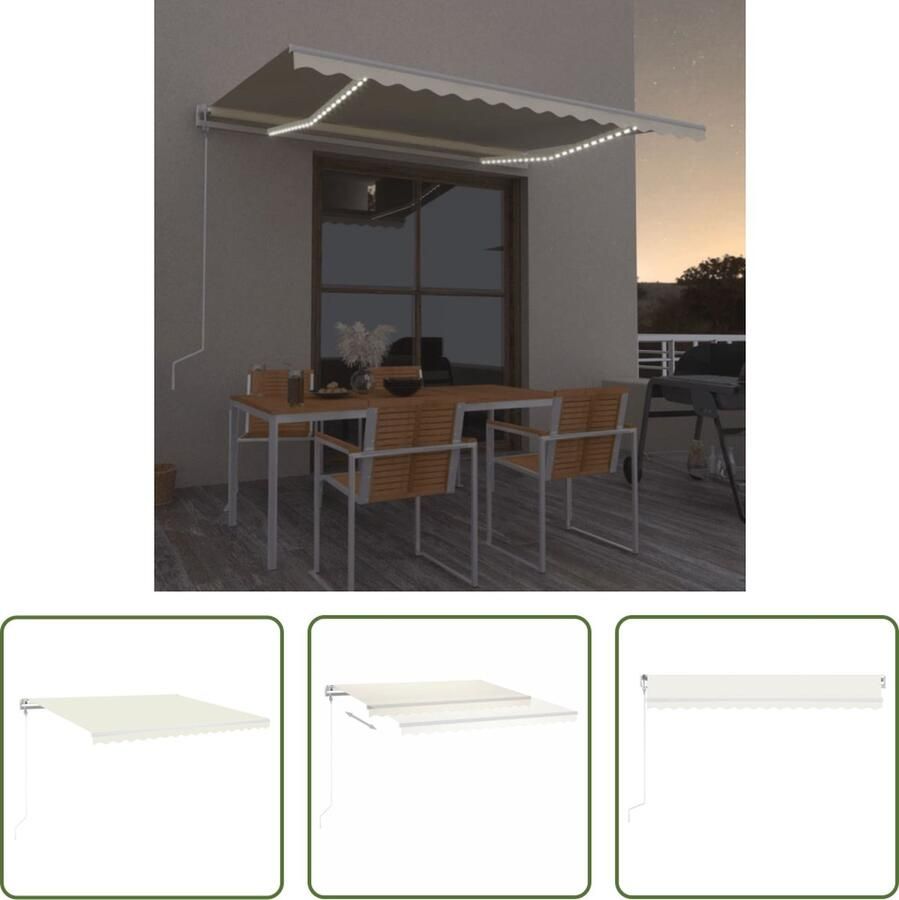 The Living Store Uitschuifbare Luifel Buitenluifel 400 x 350 cm UV- en Waterbestendig