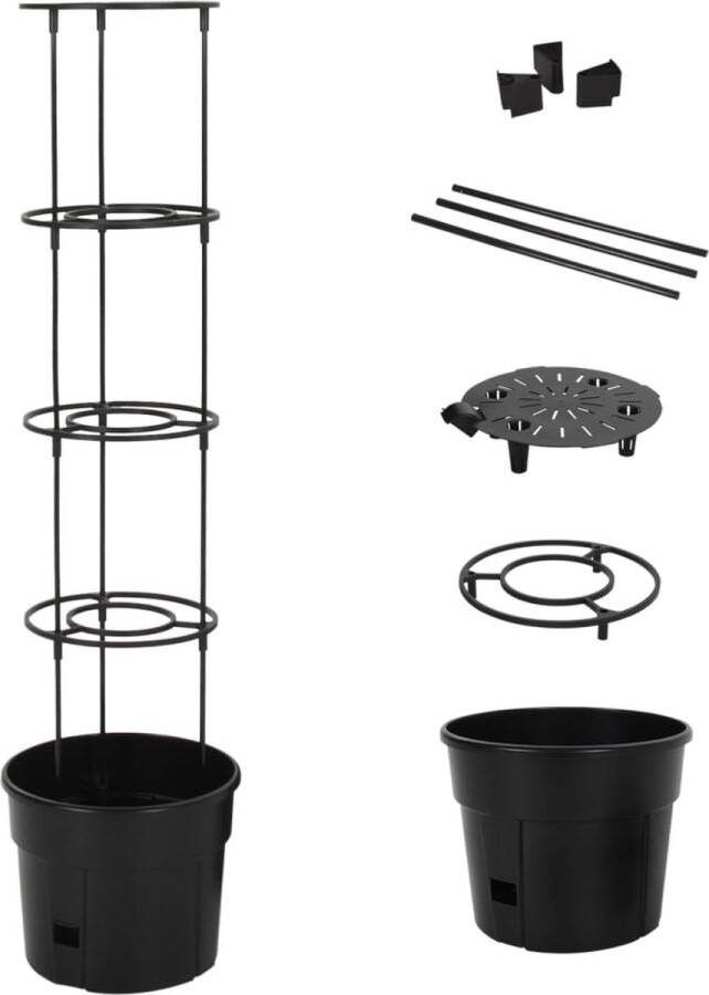 The Living Store Tomaten kweekpot Polypropeen 29.5 x 115 cm Antraciet