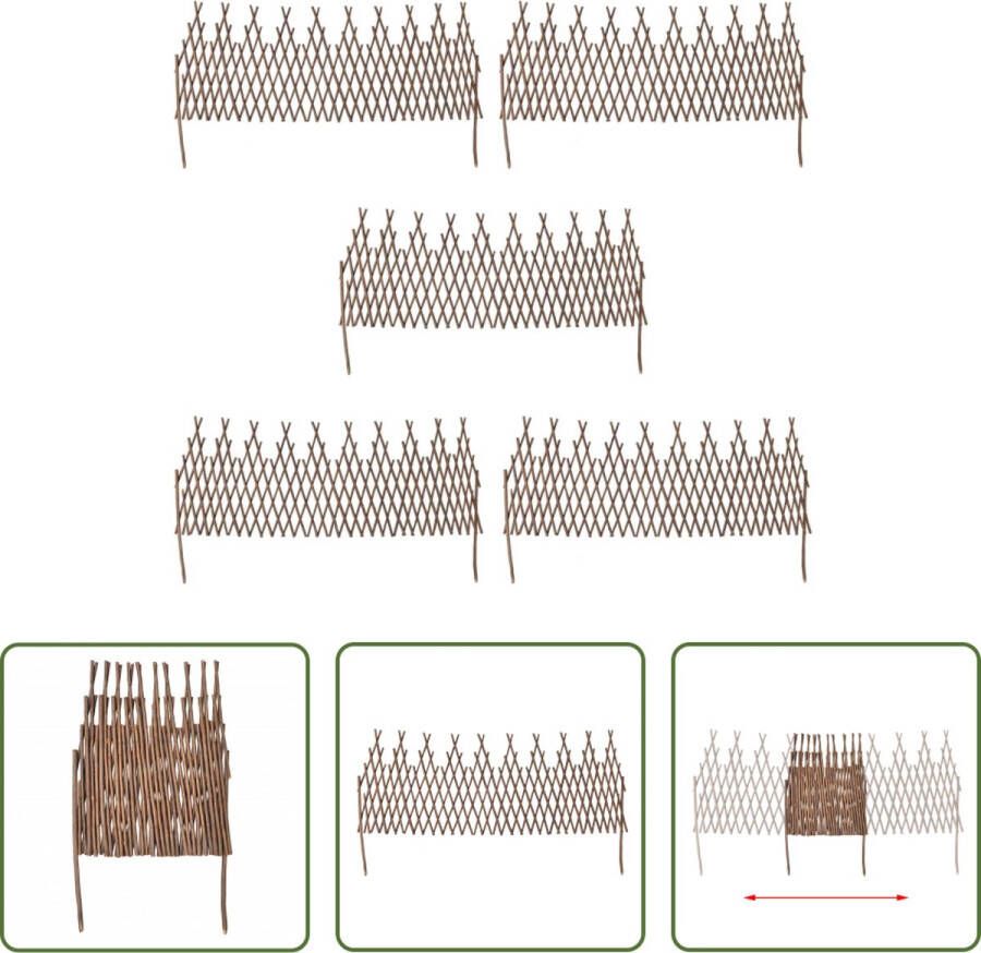 The Living Store Trellisset Wilgenhout Tuinverdeler Klimhulp 170x37cm Bruin