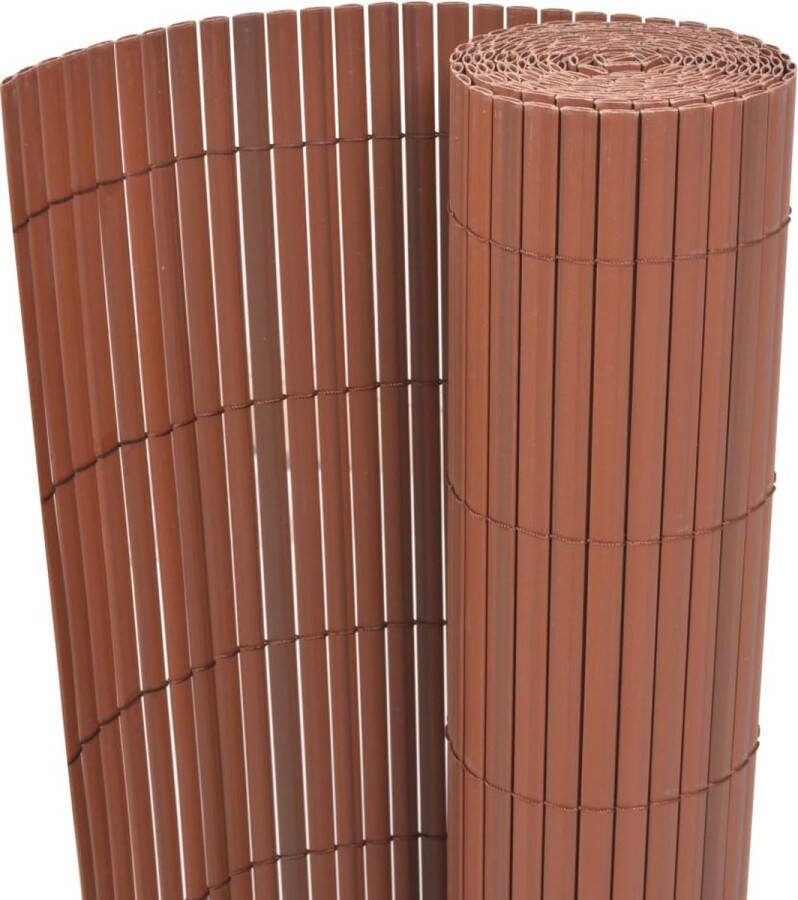 The Living Store Tuinafscheiding PVC 90 x 300 cm Bruin Uv- en weerbestendig