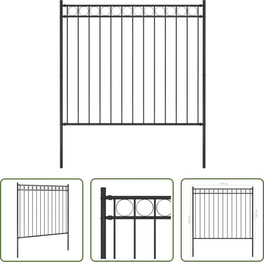 The Living Store Tuinafscheiding Stalen hekwerk 170x200 cm Zwart