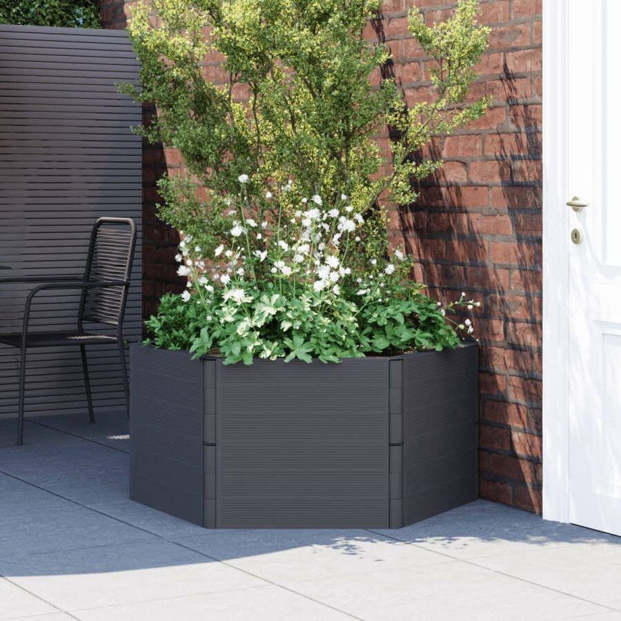 The Living Store Tuinbak Plantenbakken 53 x 26 x 3.5 cm Antraciet PP