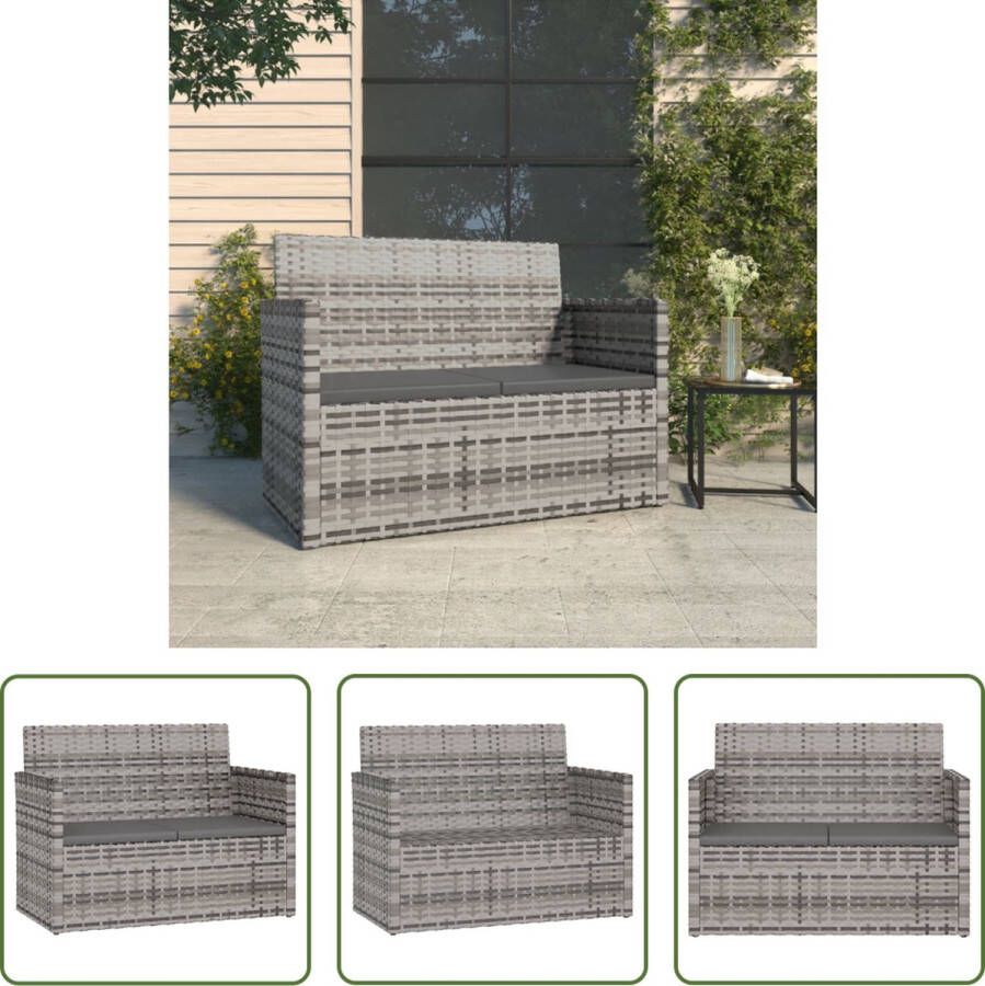 The Living Store Tuinbank Allibert Grijs 105 x 56 x 75 cm PE-rattan en gepoedercoat staal