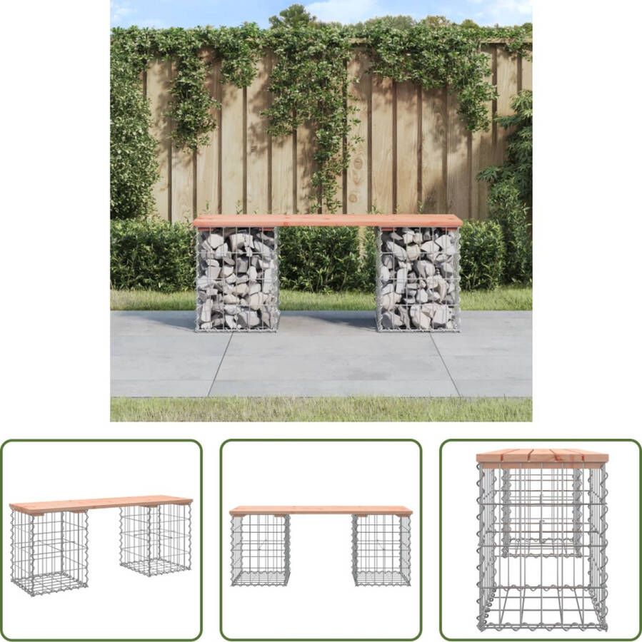 The Living Store Tuinbank Douglas Gabion 103x31x42 cm 110 kg draagvermogen