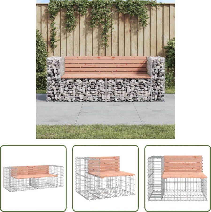 The Living Store Tuinbank Douglas hout Gabion mand 184 x 71 x 65.5 cm Compact ontwerp