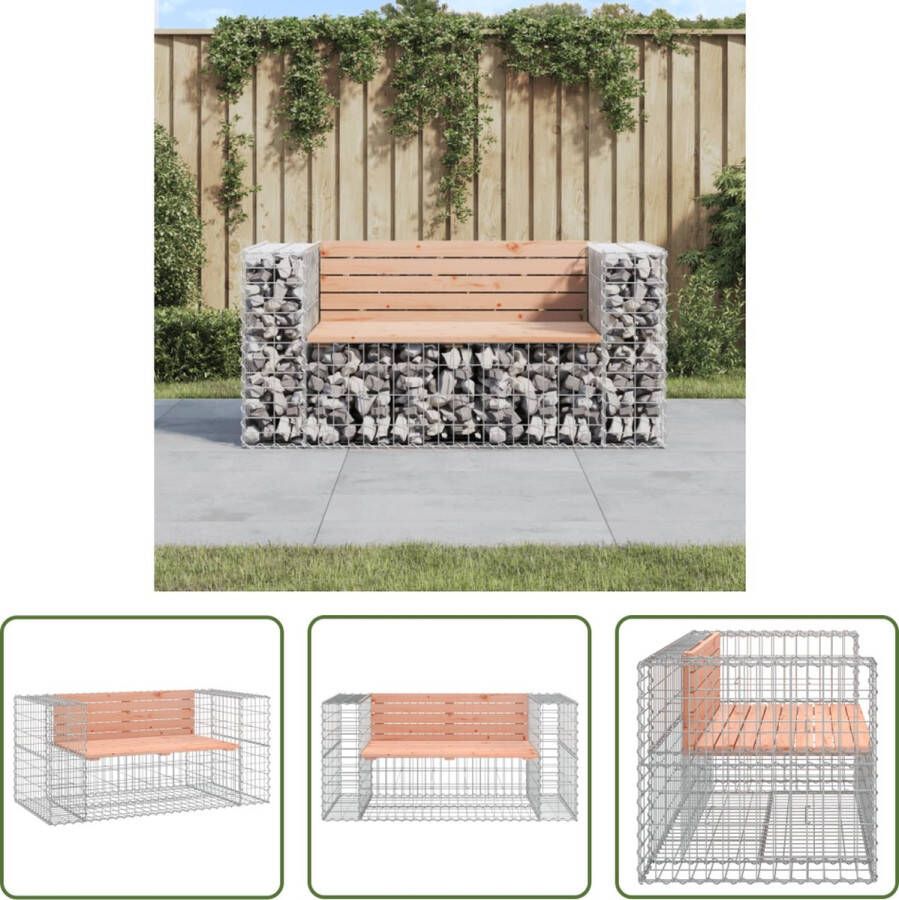 The Living Store Tuinbank Douglashout Schanskorf 143x71x65.5cm Stabiele Basis Compact Design Geschikt voor Tuin en Patio